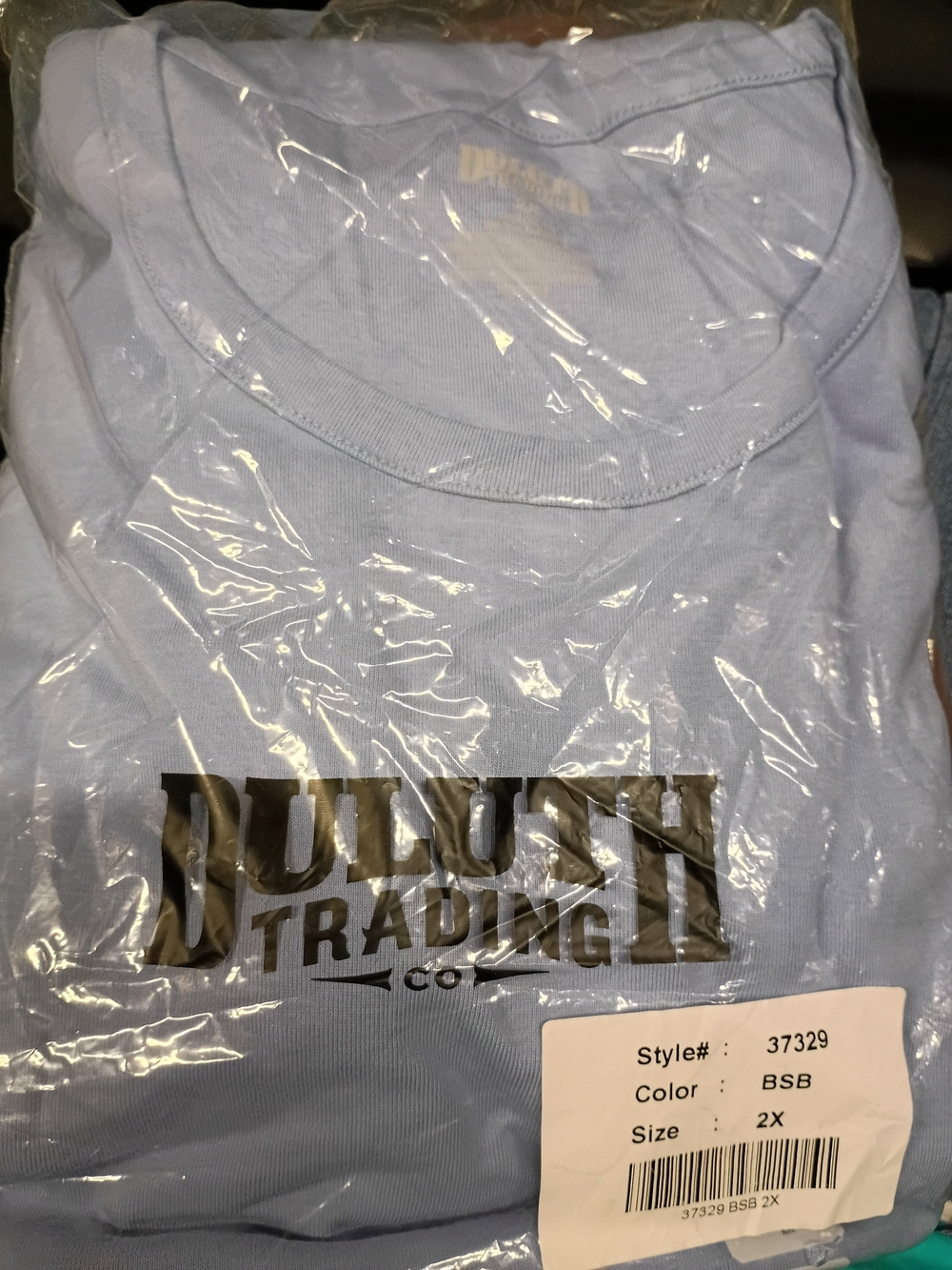 Women's Plus size Duluth Trading Co Light Blue Short Sleeve Tee